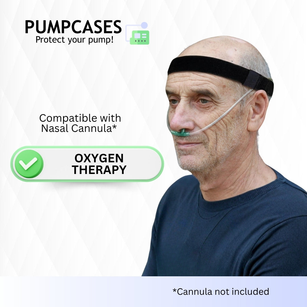 Pumpcases Adjustable Black Cannula Headband | Oxygen Cannula Comfort Solution