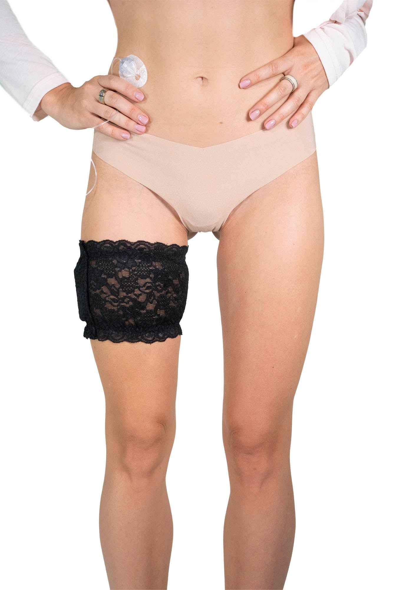Pumpcases Black Stretch Lace Garter for Insulin Pump or Insulin Pen