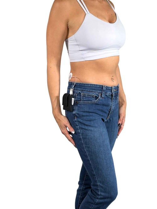 Black Pumpcases iLet Bionic Pancreas insulin pump case with NITE IZE S-BINER clip