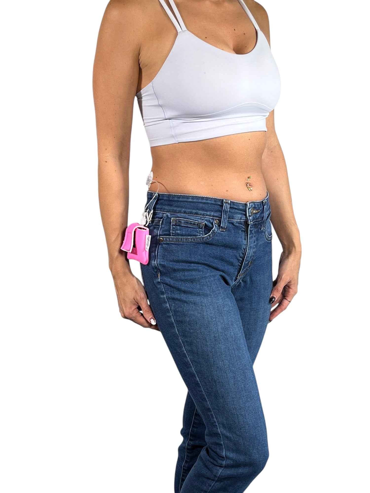 Pumpcases Mobi Compatible Pink Insulin Pump Case with NITE IZE® S-BINER® Clip