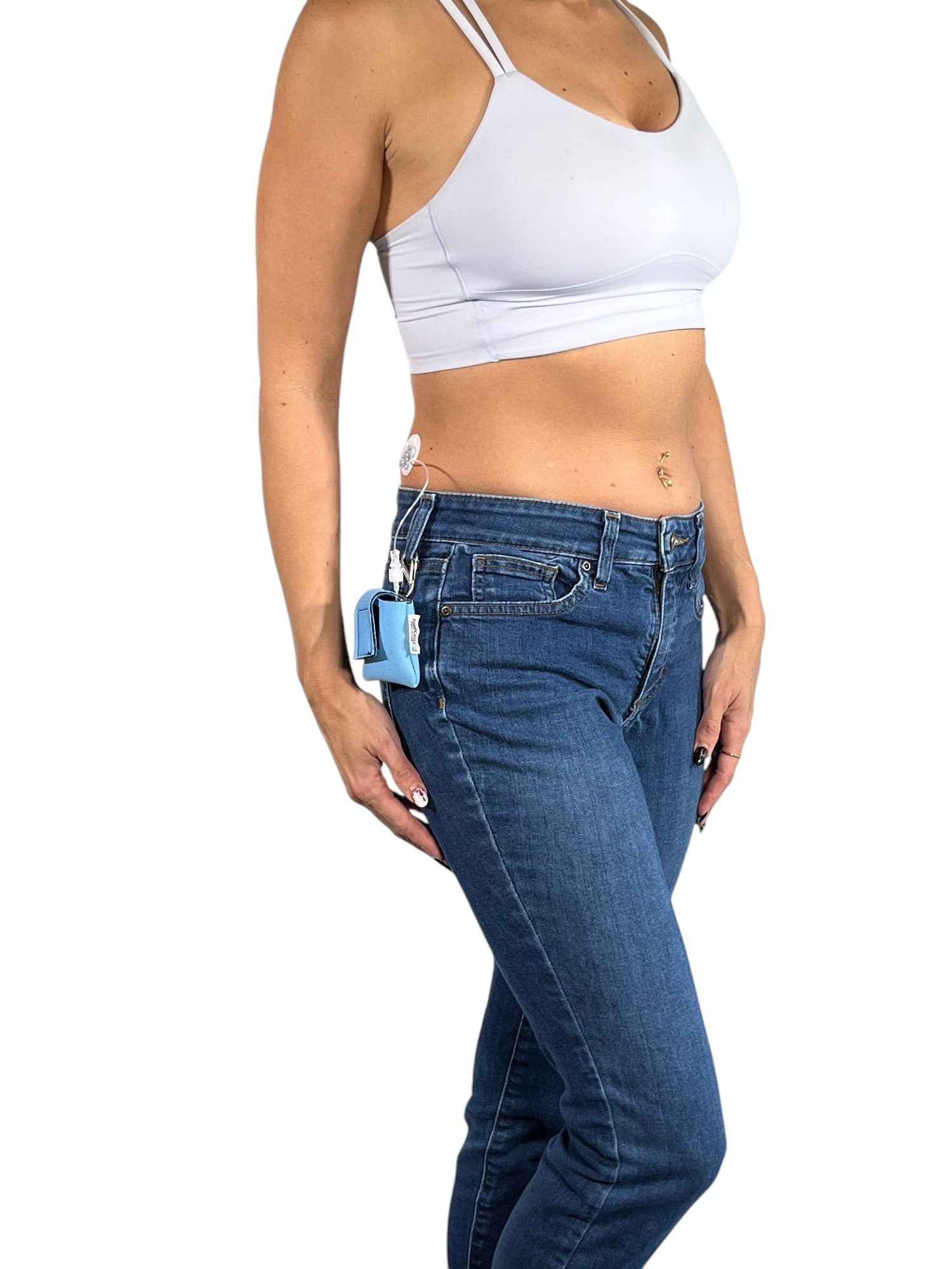 Pumpcases Mobi Compatible Sky Blue Insulin Pump Case with NITE IZE® S-BINER® Clip