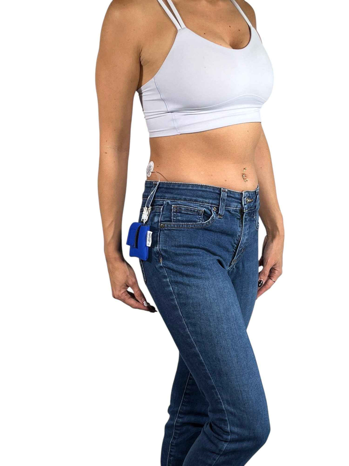 Blue Pumpcases Tandem Mobi insulin pump case with NITE IZE S-BINER clip